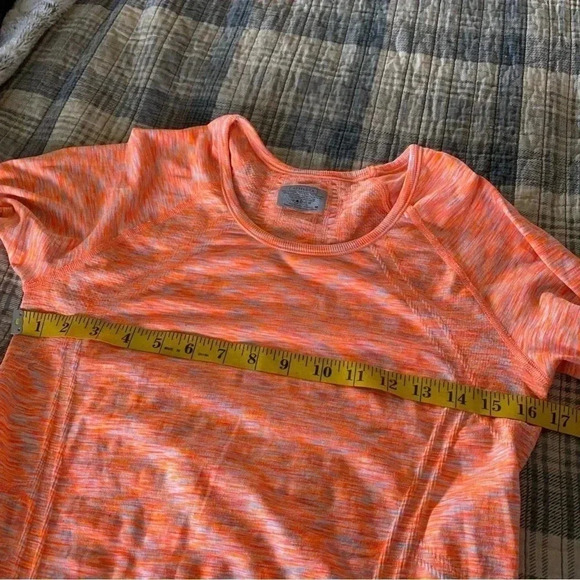 Athleta Fastest Track Space Dye Long Sleeve Round Neck Orange Activewear Top: M - Picture 11 of 12